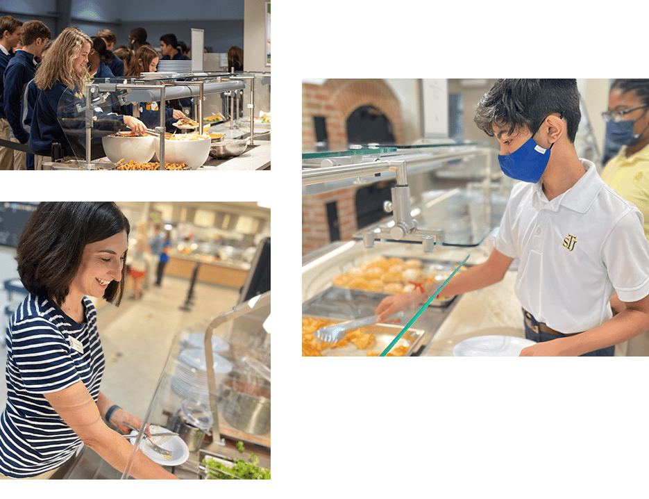 Students in campus dining