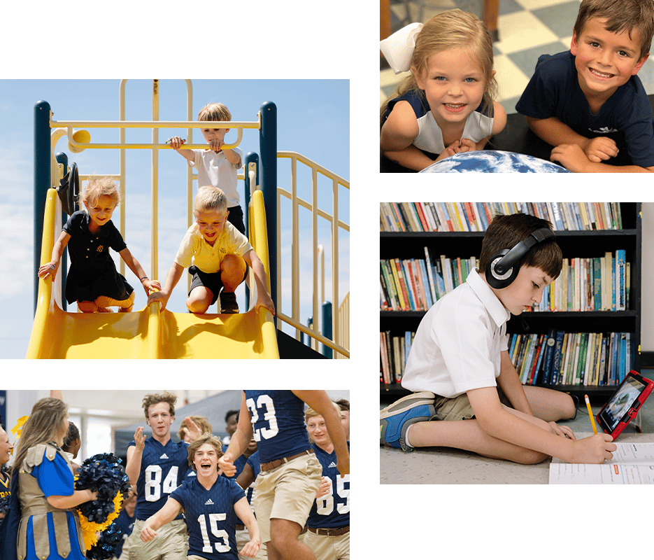 Collage of photos of students